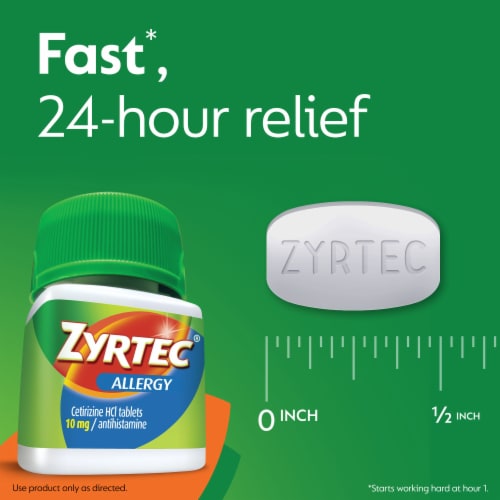 Zyrtec® Allergy Relief Tablets 10mg Perspective: left