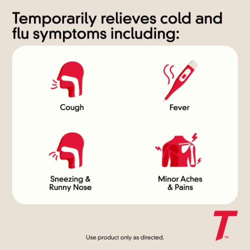 Children's Tylenol Cold And Flu Oral Suspension, Bubblegum Perspective: left