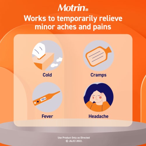 Motrin® Ibuprofen Liquid Gels 200mg Perspective: left