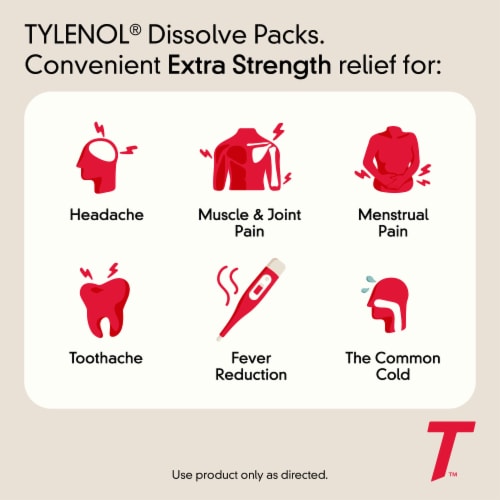 Tylenol Extra Strength Dissolve Packs With Acetaminophen, Berry Perspective: left
