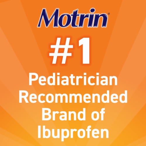 Children's Motrin IBuprofen Kids Medicine, Bubblegum Flavor Perspective: left