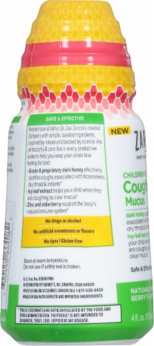 Zarbee's Children's Daytime Cough + Mucus Cough Syrup Perspective: left