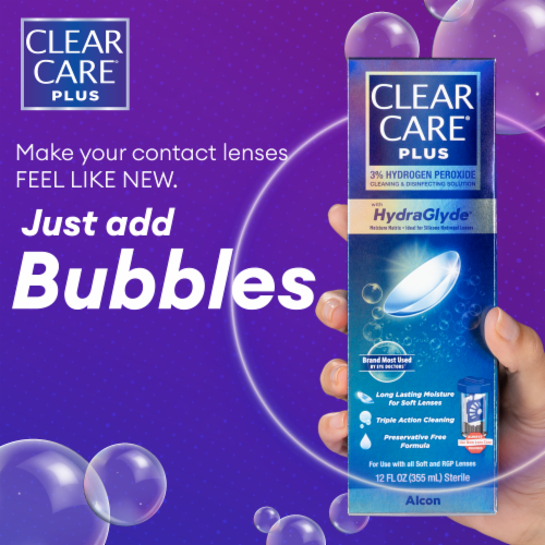 Clear Care® Plus Cleaning and Disinfecting Solution Perspective: left