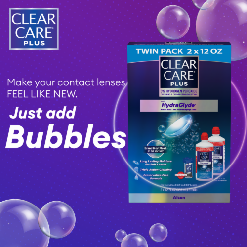 Clear Care® Plus with HydraGlyde Contact Lens Solution Perspective: left