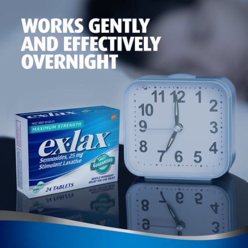 Ex-Lax Maximum Strength Stimulant Laxative Constipation Relief Pills Perspective: left