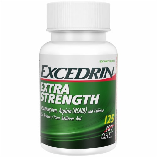 Excedrin Extra Strength Pain Reliever Caplets 65mg Perspective: left