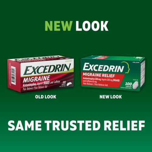 Excedrin Migraine Migraine Headache Relief Caplets Perspective: left