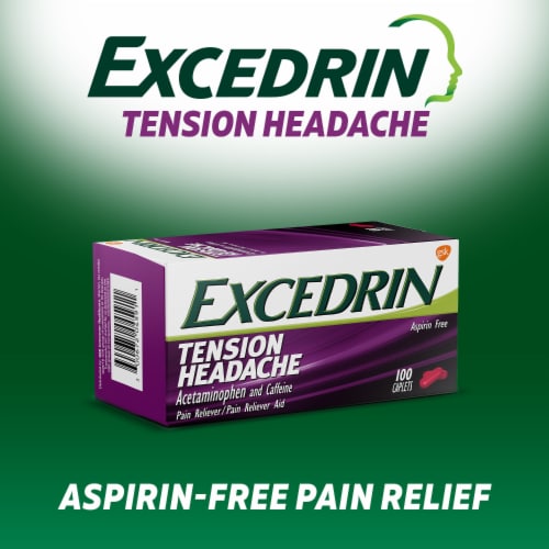 Excedrin Tension Headache Acetaminophen Caplets Perspective: left