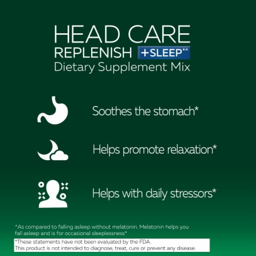 Head Care Replenish + Sleep Dietary Supplement for Head Health Support - 16 Packets Perspective: left