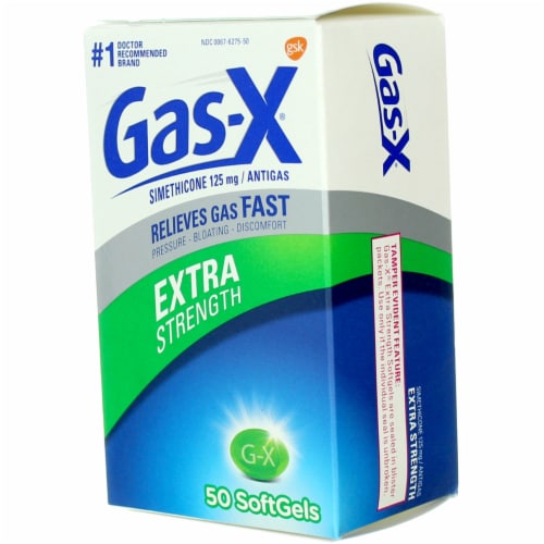 Gas-X Extra Strength Gas Relief Softgels, 50 Ct Perspective: left