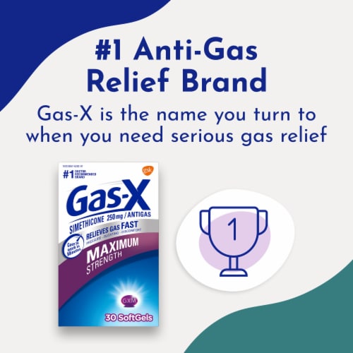 Gas-X Maximum Strength Gas Relief Simethicone Softgels Perspective: left