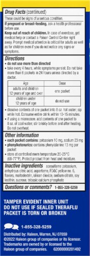 TheraFlu Nighttime Multi-Symptom Severe Cold Green Tea & Citrus Flavor Packets Perspective: left