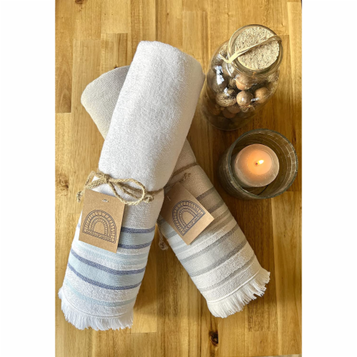 Agora of Smyrna - Premium Turkish Bath Towel, Cotton & Bamboo Blend Turkish Bath Towels Perspective: left