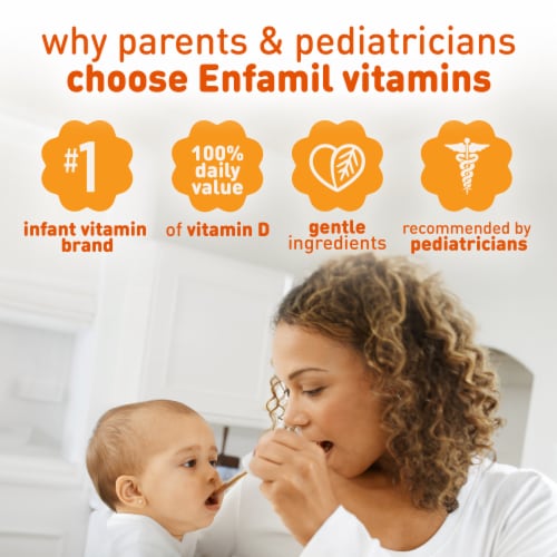 Enfamil Poly-Vi-Sol Multi-Vitamins Supplement for Infants & Toddlers Dropper Bottle Perspective: left