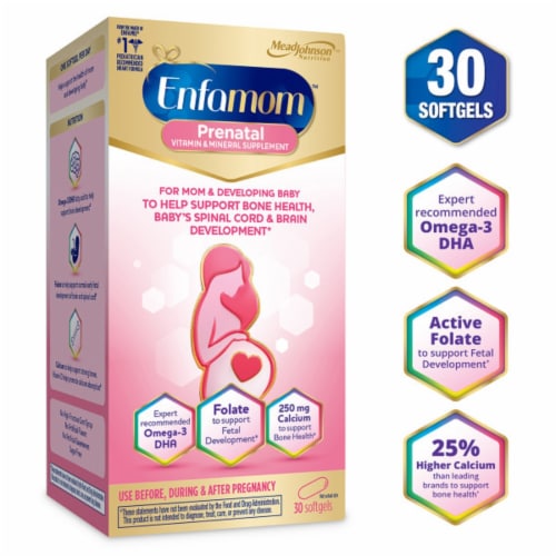 Enfamil Enfamom Prenatal Multivitamin Softgels 30 Count Perspective: left