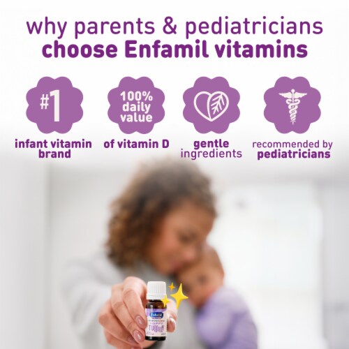 Enfamil Breastfed Infant Probiotics & Vitamin D Dual Probiotics Perspective: left