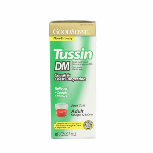 GoodSense Tussin DM Cough & Chest Congestion Cough Suppressant Liquid, 8 fl oz Perspective: left