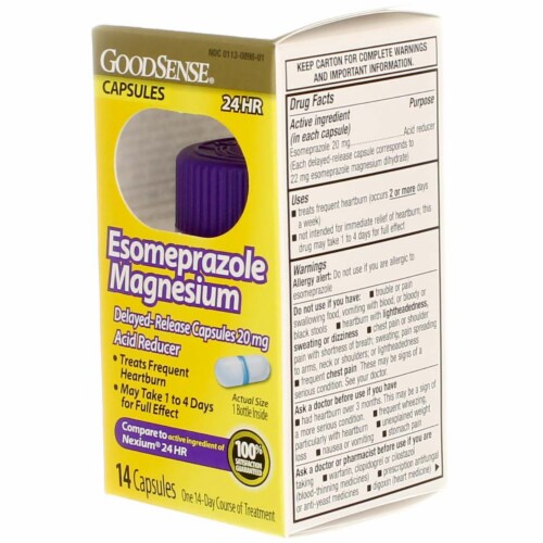 GoodSense Esomeprazole Magnesium Delayed Release Acid Reducer Capsules, 20 mg 24-Hour, 14 Ct Perspective: left
