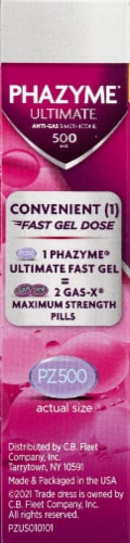 Phazyme Ultimate Anti-Gas Fast Gel Capsules 500mg Perspective: left
