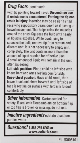 Fleet Pedia-Lax® Liquid Glycerin Suppositories Perspective: left