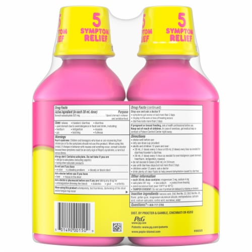 Pepto Bismol Liquid Perspective: left