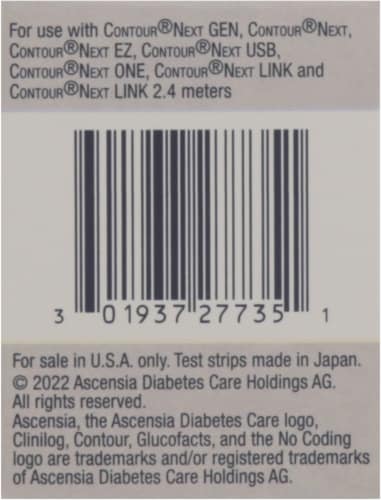 Contour Next Blood Glucose Test Strips Perspective: left