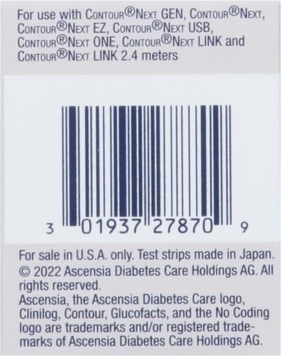 Contour Next Blood Glucose Test Strips Perspective: left