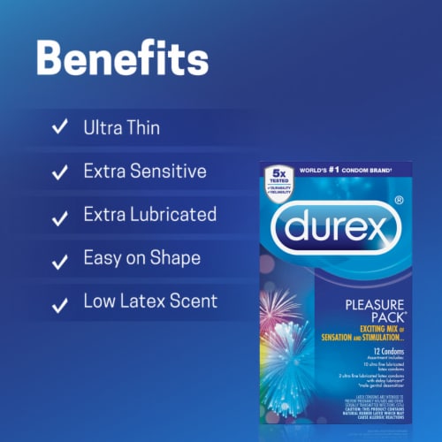 Durex® Pleasure Pack Condoms Perspective: left