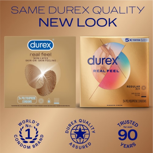 Durex Real Feel non-Latex Lubricated Condoms Perspective: left
