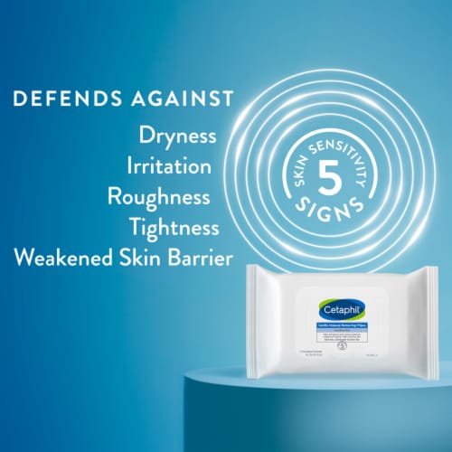Cetaphil® Gentle Makeup Remover Wipes Perspective: left