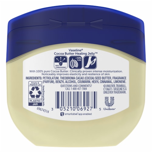 Vaseline Petroleum Jelly Cocoa Butter For Dry Cracked Skin Perspective: left