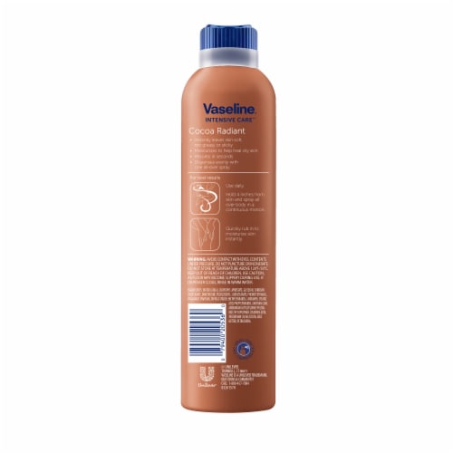 Vaseline Intensive Care Spray Moisturizer Cocoa Radiant For Dry Skin Made w/ 100% Pure Cocoa Butter Perspective: left