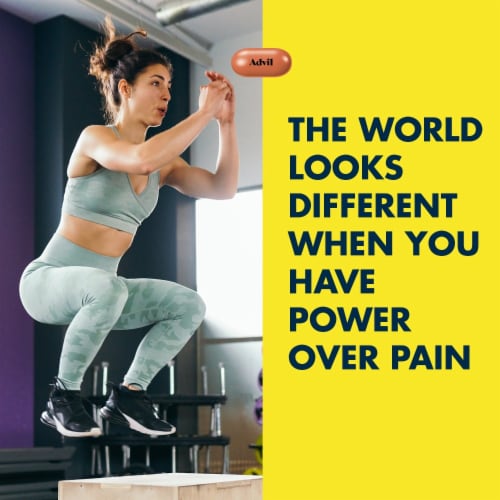 Advil Pain Reliever and Adult Fever Reducer Ibuprofen Perspective: left