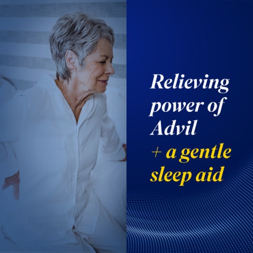 Advil PM Pain Reliever and Nighttime Sleep Aid Ibuprofen Perspective: left