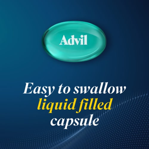 Advil Liqui-Gels minis Pain Reliever and Fever Reducer Ibuprofen 200 mg Pain Relief Perspective: left