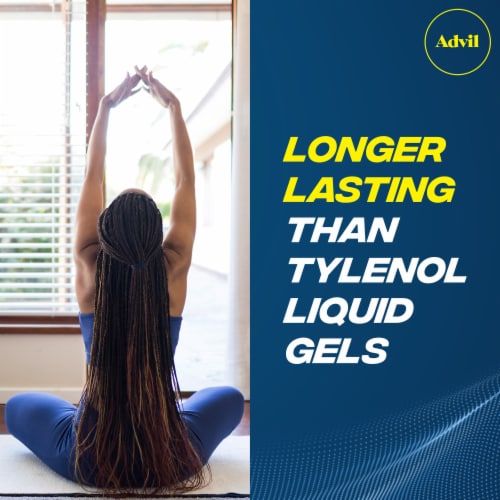 Advil Liqui-Gels minis Pain Reliever and Fever Reducer Ibuprofen 200 mg for Pain Relief Perspective: left