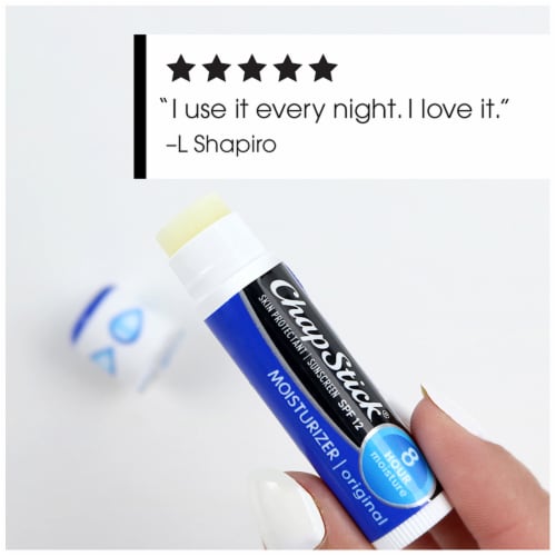 ChapStick Cherry Cool Mint and Original Avobenzone Moisturizing Lip Balm Tubes Variety Pack Perspective: left