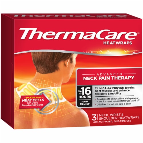 ThermaCare Neck Pain Therapy, Wrist & Shoulder Pain Relief Heat Wraps - 3  ct