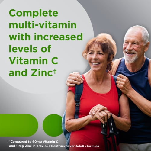 Centrum Silver Multivitamin Supplement for Adults 50 Plus Supports Cognitive Health In Older Adults Perspective: left