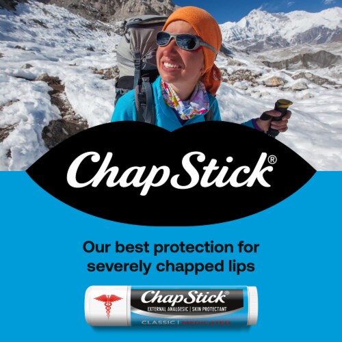 ChapStick Classic Medicated Lip Balm Tube with Camphor & Menthol Perspective: left
