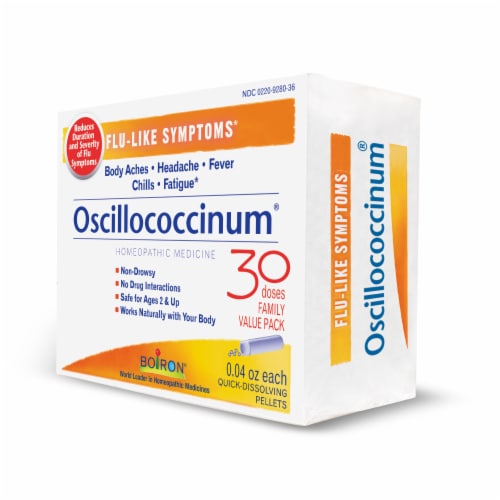 Boiron Oscillococcinum® Homeopathic Medicine Quick-Dissolving Pellets Perspective: left