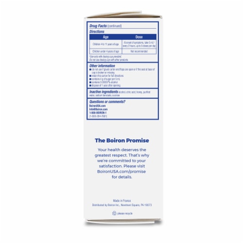 Boiron Children's Cough & Chest Congestion Chestal Honey Perspective: left