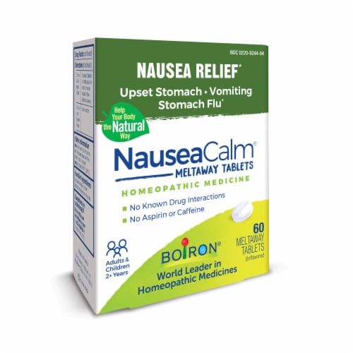 Boiron® NauseaCalm® Natural Relief for Upset Stomach Nausea and Vomiting Perspective: left