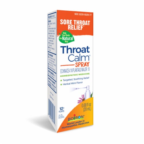 Boiron® Throat Calm® Homeopathic Sore Throat Spray Perspective: left