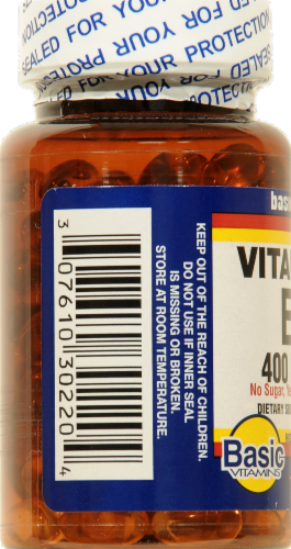 Basic Vitamin E Softgels 400IU Perspective: left