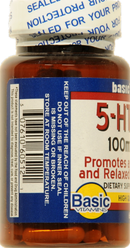 Basic 5-HTP Capsules 100mg Perspective: left