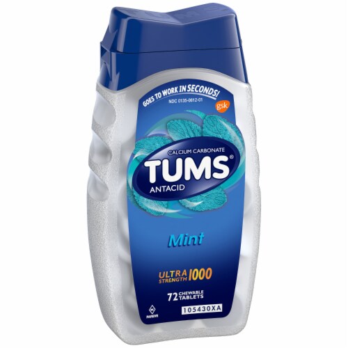 Tums Ultra Strength 1000 Mint Chewable Antacid Tablets Perspective: left