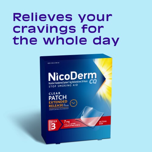 NicoDerm CQ Nicotine Help Stop Smoking Aid Patches Perspective: left