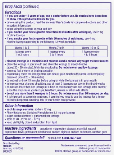 Nicorette® Mint Nicotine Lozenges Perspective: left