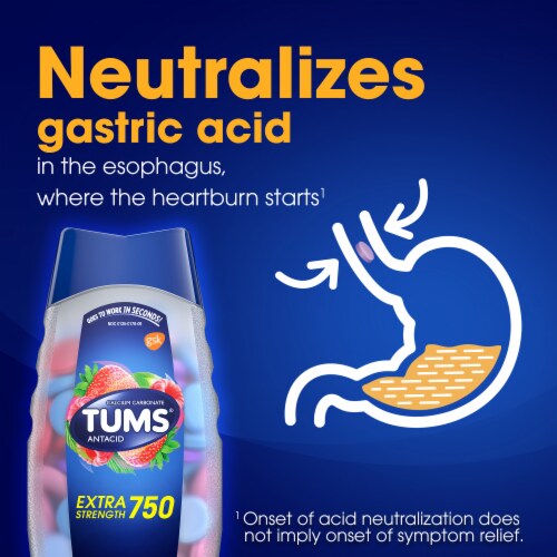 TUMS Extra Strength Assorted Berries Antacid Tablets Perspective: left